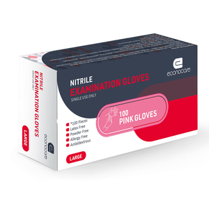GLOVE EXAM PINK NITRILE ECONOCARE L 100~