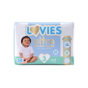 LOVIES ULTRA PREM NAPPIES 58 MIDI 4-9KG