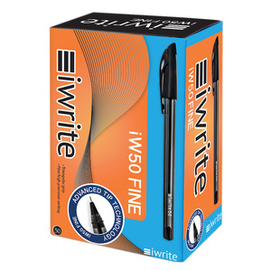 IWRITE BALLPOINT PEN FINE BLACK 50's