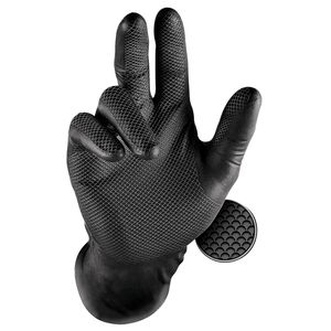 GLOVE GRIPPAZ NITRILE BLACK 50'S
