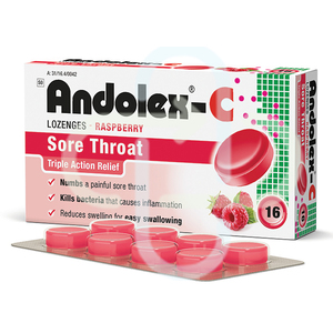ANDOLEX-C 16 RASPBERRY LOZENGES