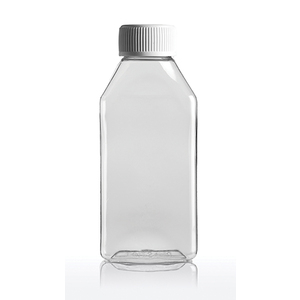 PLAS BOTTLE 100ML RECT CLEAR SCREW 500