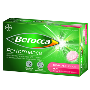 BEROCCA TROPICAL 20 EFFERVESCENT TABLETS