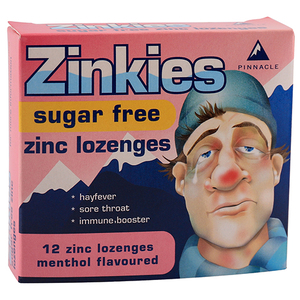 ZINKIES SUGAR FREE 12 LOZENGES