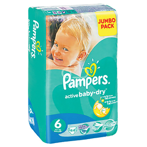 PAMPERS ACTIVE BABY DRY XL 44 NO6  15+KG
