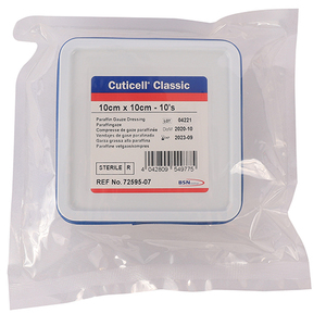 CUTICELL PARAFFIN GAUZE 10X10 TUB 10