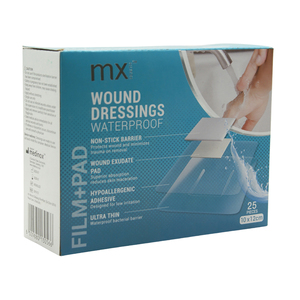 WOUND DRESSING MX FILM+PAD 10X12CM 25~