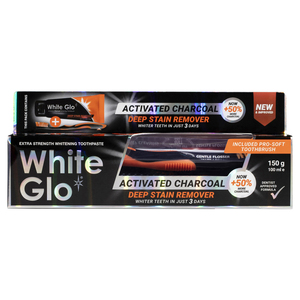 WHITE GLO CHARCOAL TOOTHPASTE 150G