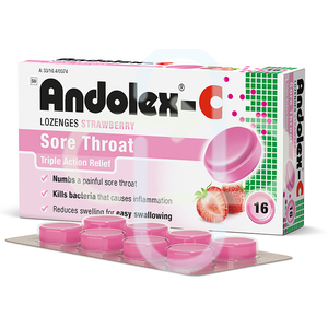 ANDOLEX-C 16 STRAWBERRY LOZENGES