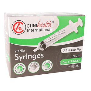 SYRI 10ML 3PART L/SLIP CLINIHEALTH 100~