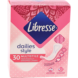 LIBRESSE PANTYLINER MULTISTYLE NORMAL 30