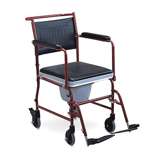WHEELCHAIR COMMODE + FOOT REST SWISS MOB
