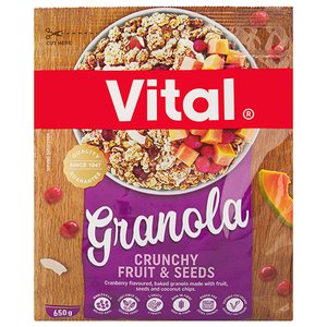 VITAL GRANOLA CRUNCHY FRUIT & SEED 650G