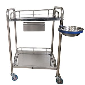 MEDICAL TROLLEY LARGE STAINLESS STEEL