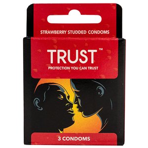CONDOM TRUST STUDDED STRAWBERRY 3s