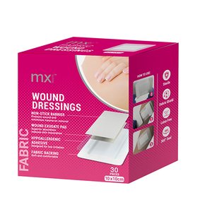 WOUND DRESSING MX FABRIC 10X10CM 30'S~