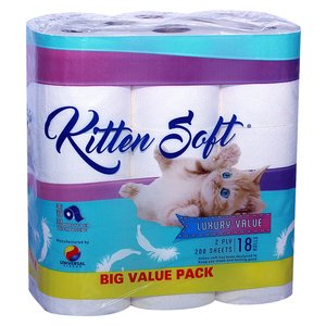 TOILET PAPER KITTEN SOFT 2PLY 200 SH 18~