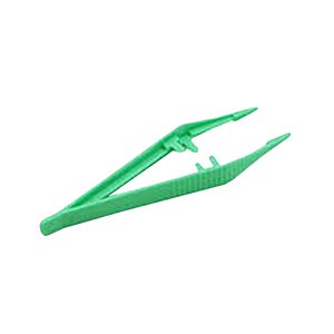 FORCEPS PLASTIC 12.5CM GREEN H/E 100~