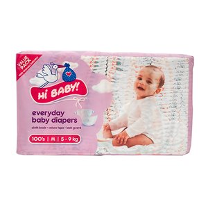 HI BABY EVERYDAY DIAPERS MED 5-9KG  100
