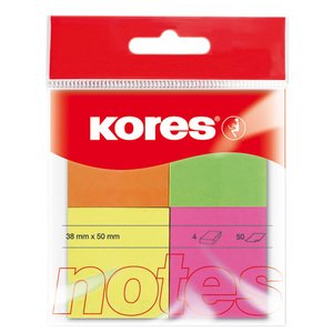 KORES NEON ADHESIVE NOTES 40x50mm 50's