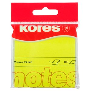 KORES NEON YELLOW ADHESIVE NOTES 100~