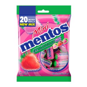 MENTOS MINI ROLLS STRAWBERRY 20