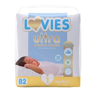 LOVIES ULTRA PREM NAPPIES NEWBORN 82 NO1