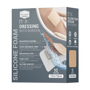 DRESSING SILICONE FOAM MX 7.5X7.5CM 10~