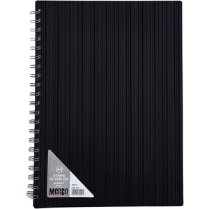A4 NOTEBOOK MEECO SPIRAL POLYPROP BLACK