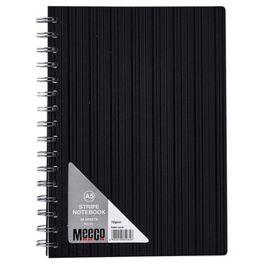 A5 NOTEBOOK MEECO STRIPE PATTERN BLACK