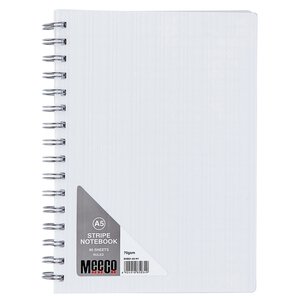 A5 NOTEBOOK MEECO STRIPE PATTERN WHITE