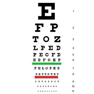EYE CHART SNELLEN LITERATE 1
