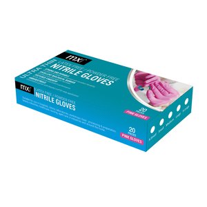 GLOVES MX EXAM NITRILE PINK MEDIUM 20's