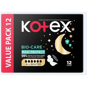 KOTEX MAXI PADS BIO CARE NIGHT 12
