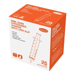 SYRI 60ML 3P L/SLIP BLISTER PK BARE 25~