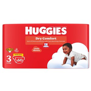 HUGGIES DRY COMFORT NO3 JUMBO 60 6-10KG