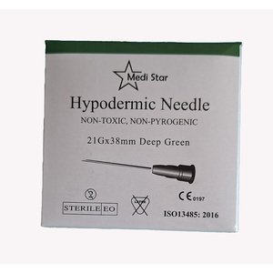 NEEDLE 21GX38MM MEDISTAR GREEN 100~