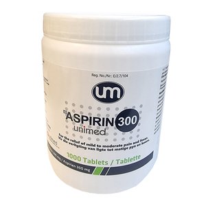 ASPIRIN 300MG 1000 TABS UNIMED