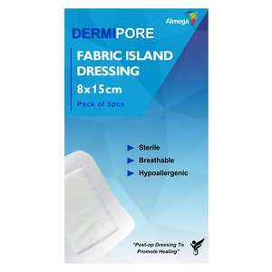 DERMIPORE FABRIC ISL DRESS 8X15CM ALM 5s