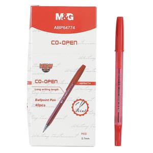 M&G BALLPEN CO-OPEN RED 0.7MM 64774 X40~