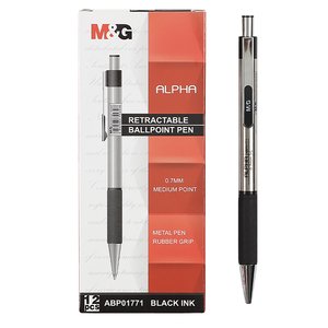M&G CLICK GEL PEN BLACK 0.7MM 12371 X12