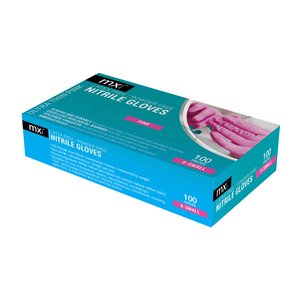 GLOVE EXAM PINK NITRILE MX X-SMALL 100~