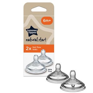 TOMMEE TIPPEE FAST FLOW TEAT 2PK 6M+