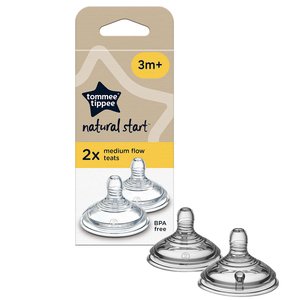 TOMMEE TIPPEE MEDIUM FLOW TEAT 2PK 3M+