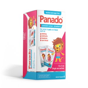 PANADO PAED SYRUP STRAWBERRY 12X5ML~