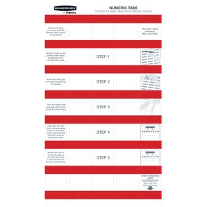 BANKERS BOX-NUMERIC ADH TAB 240 PACK RED