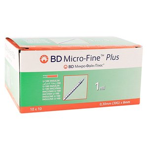 MICRO-FINE+ BD U100 1ML 30Gx8MM BD 100~