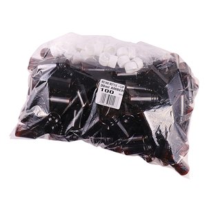 PLAS BOTTLE 30ML ROUND AMBER SCREW C 100