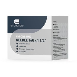 NEEDLE 16GX38MM ECONOCARE GREY 100~