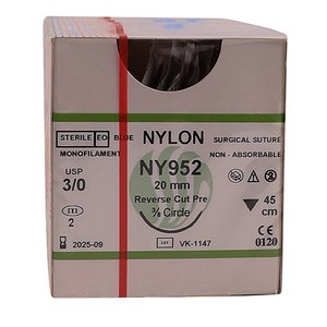 SUT ETH NYL 3/0 20MM RC 45CM NY952 12